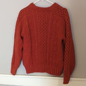 L.L. Bean Cable Knit Sweater in Rust